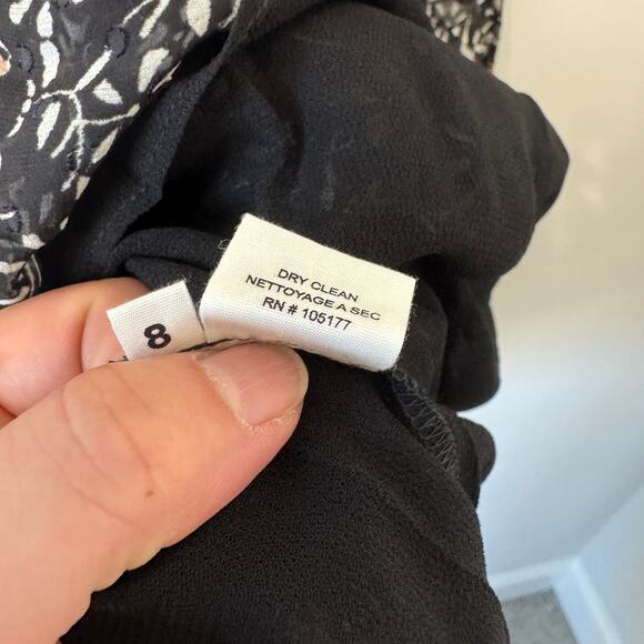 ULLA JOHNSON Essie Floral Ruffle Silk Dress Size 8 - Picture 6 of 9